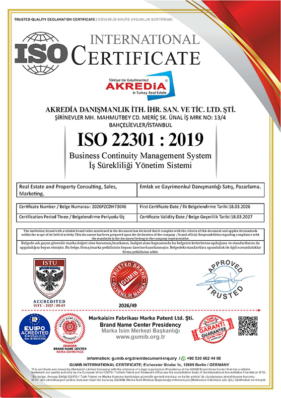 AKREDİA İSO 22301 BELGESİ