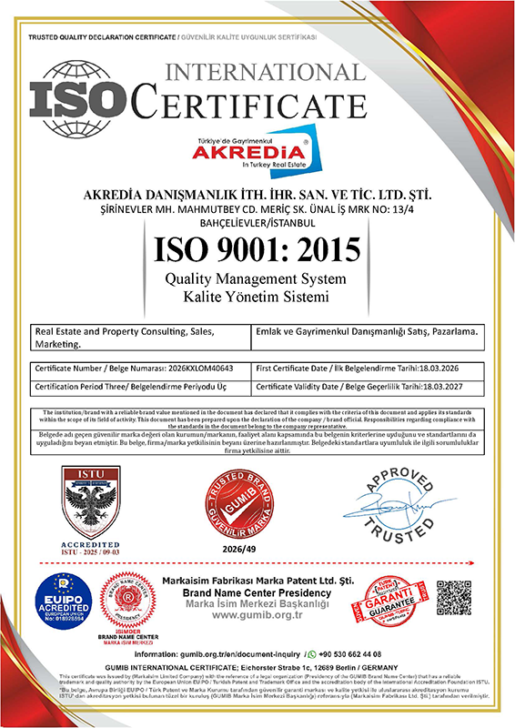 AKREDİA İSO 9001 BELGESİ